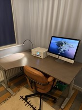 IKEA Gallant Desk 'L' Shaped with Steel Legs and Wood Effect Surface