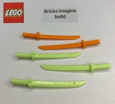 LEGO 21459 Minifigure Weapon Sword Shamshir/Katana - Lime Green, Orange - 7A