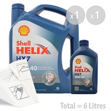 Car Engine Oil Service Kit / Pack 6 LITRES Shell Helix HX7 10W-40 6L