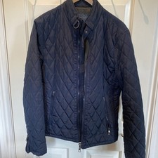 Zara Man Quilted Jacket Navy