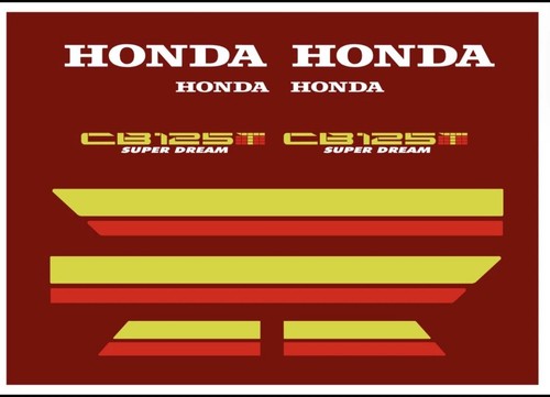 Honda cb125t decals gold and - cb125t, (gold