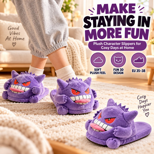 Gengar slippers plush pokemon - gengar,