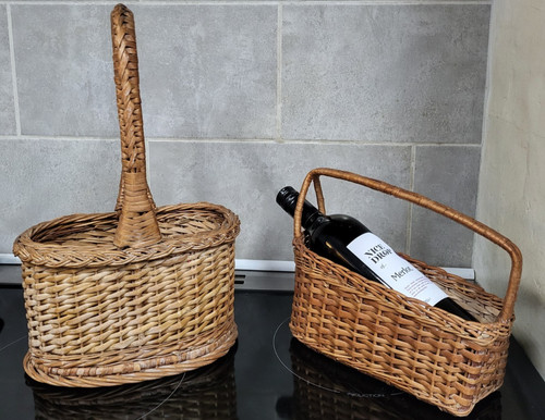 Vintage wicker bottle - vintage,