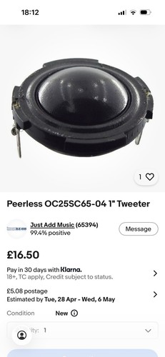 Peerless oc25sc65 - peerless, 1"