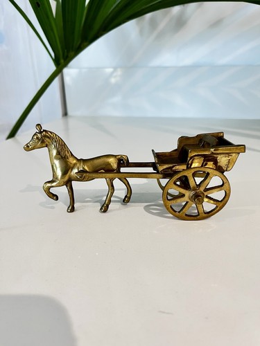 Vintage solid brass horse - vintage, &