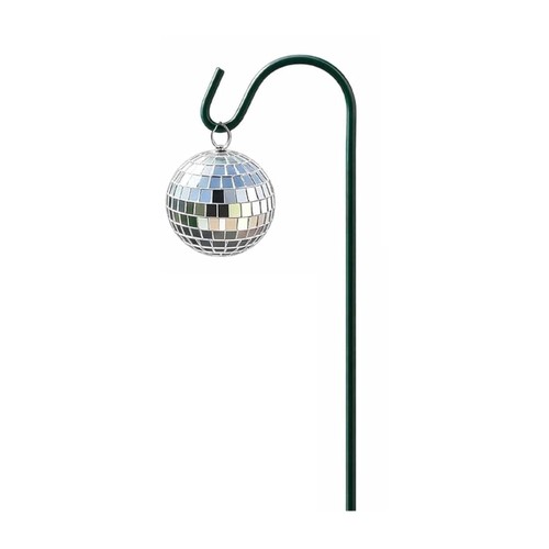 Mirror ball stake with green - ball,
