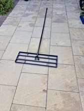 Large Lawn Leveller Rake 76x25cm Soil & Grass Leveling Tool with Long Handle