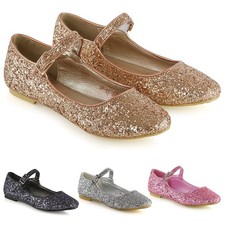 Womens Sparkly Glitter Pumps