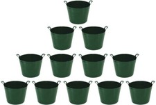 12 x Large Flexi Tub Flexible Builders Plastic Bucket with Handle 42L Storage UK