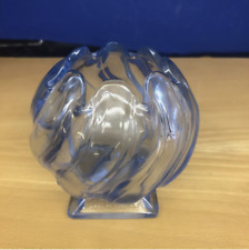 Vintage Art Deco Bagley Glass Blue Equinox Vase Posy Bowl Pattern 3061 1930s (4)