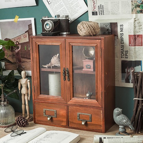 Vintage wooden storage cabinet - vintage,