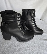 Women Black Ankle Boots Block
