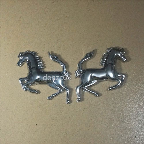 Pair chrome horse - horse, metal