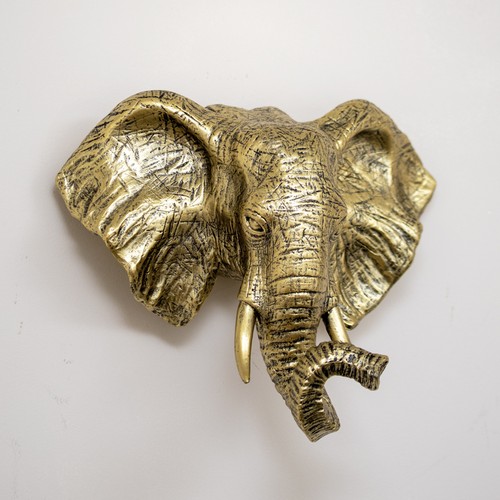 Antique gold elephant head - elephant,