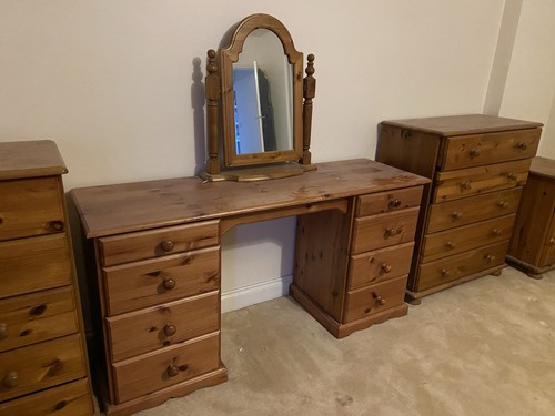 Antique pine dresser vanity - pine,