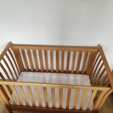 Solid Oak Wood Baby Cot Bed &