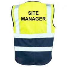 Site Manager Executive Hi Vis Viz High Visibility  Vest