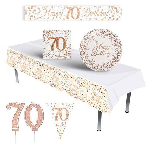 Rose gold 70th birthday - gold, party