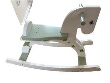 Labebe Baby Rocking Horse Wooden, Star Printed Green Stars design  