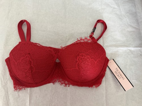 Victorias secret red lace demi - red,