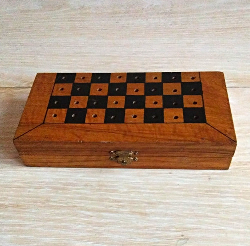 Vintage folding wooden chess - vintage,