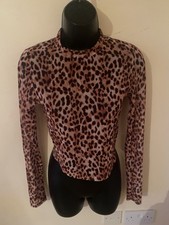 Leopard Print Chiffon Top Size