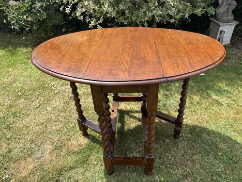 Vintage oak wood oval - vintage, gateleg