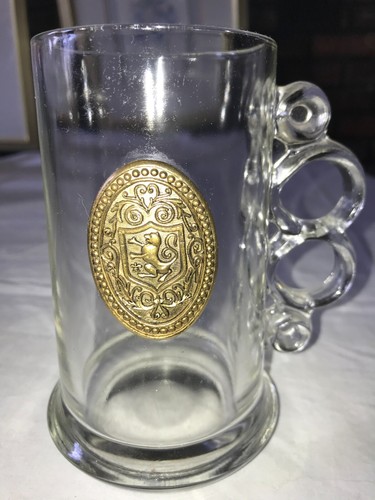 Rampant wolf shield - wolf, brass