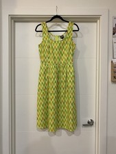 Retrolicious Women's Dress Large Greens With Scissors Sewing Quilting Themed