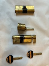 Pre-owned ABS Lock Set - 3 Cylinders with 2 Keys. Excellent condition.
