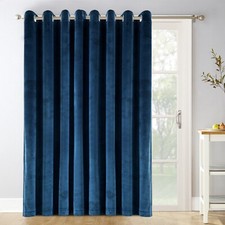 Crushed Velvet Door Curtain Full Blackout Weighted Eyelet Ring Top Curtains UK