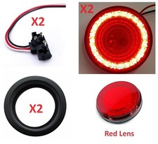 Pair 4" Red LED/Red Lens