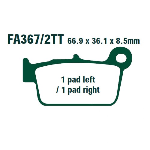 Pair brake pads ebc - pair, fa367/2tt