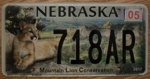 Single nebraska license plate - license,