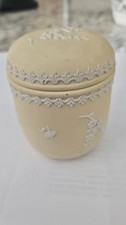 Wedgewood Jasperware Yellow Primrose prunus Lidded jar
