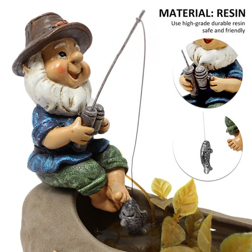 Resin fishing gnome - resin,
