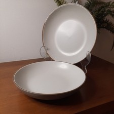 2 x Habitat Grey /Grey Speckle Brown Rim Pasta Salad Soup Serving Bowls 23 cm 9"