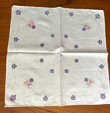 Vintage Handkerchief Hankie ER Queen Elizabeth II's Coronation 1953 Souvenir