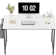 CubiCubi Study Computer Desk 100cm Home Office Writing Small Desk, White