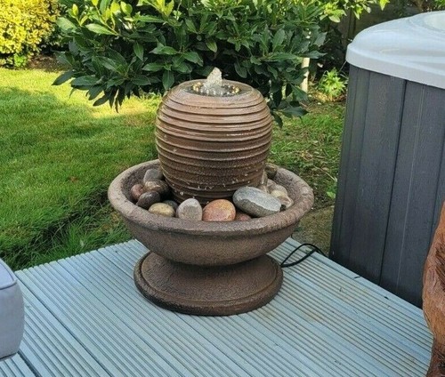Stone patio water fountain - patio,