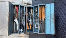 Vintage Metal Tool Box Full Of