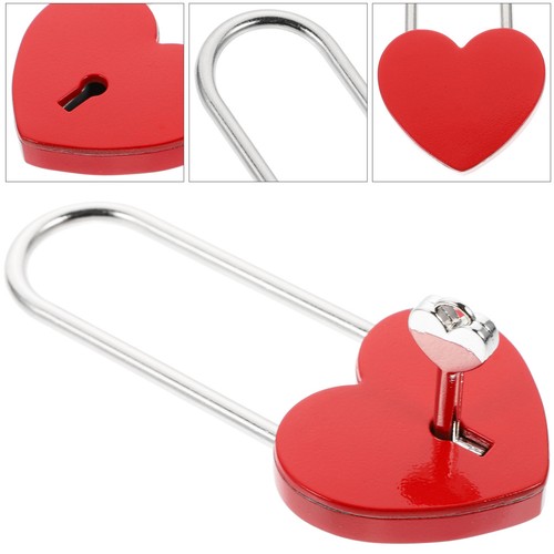 Red heart shaped - red, padlock