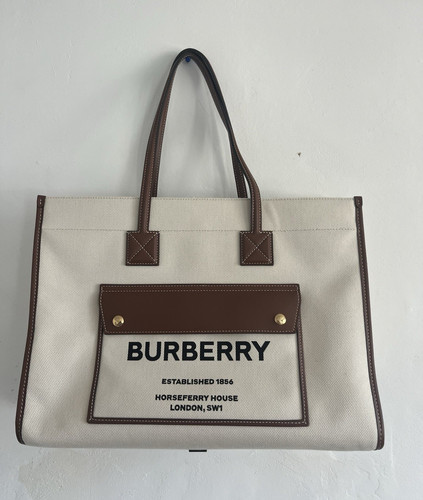 Burberry beige canvas logo - burberry,