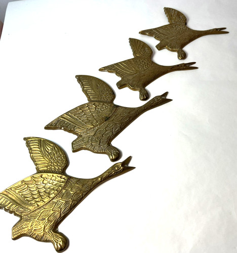 Vintage brass flying ducks - vintage,