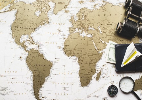 Vintage world map - vintage, travel