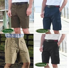 Champion Mens Bretton Casual Action Shorts Multi Zip Pockets Poly Cotton Comfort