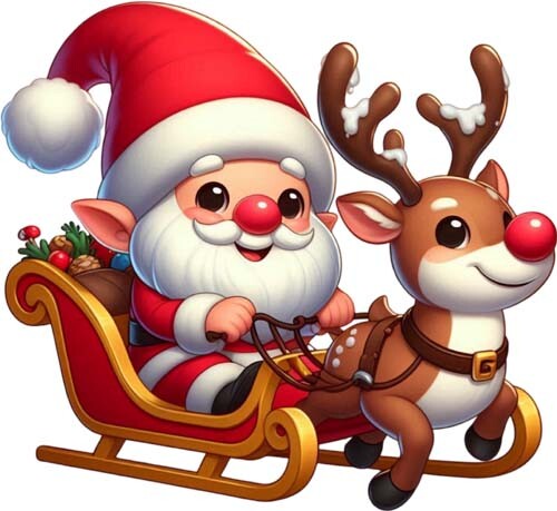 Christmas santa reindeer - christmas,