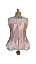 Pink Satin Lace Corset Top