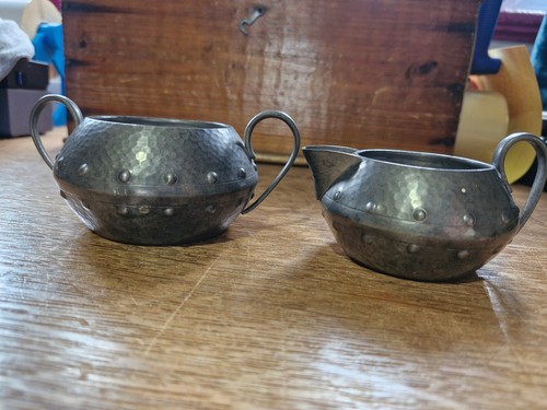 Vintage homeland pewter sugar - vintage,
