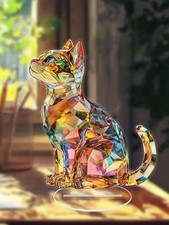 Crystal Cat Sculpture Cute